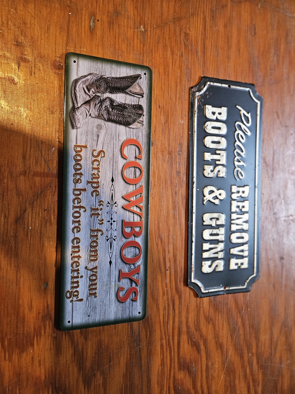 Cowboys Wall Sign - Rustic Red and Brown Home Décor
